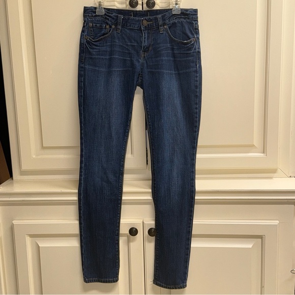 Free People Tijuana Skinny Jeans Stretch Dark Blue Wash Minimalist Size 28 - Picture 4 of 11